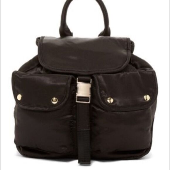 Steve Madden Black Satin Backpack - Picture 1 of 7